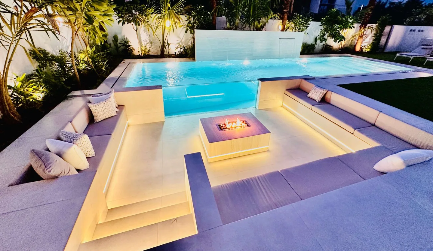 Swimming pool and surrounding outdoor finishes